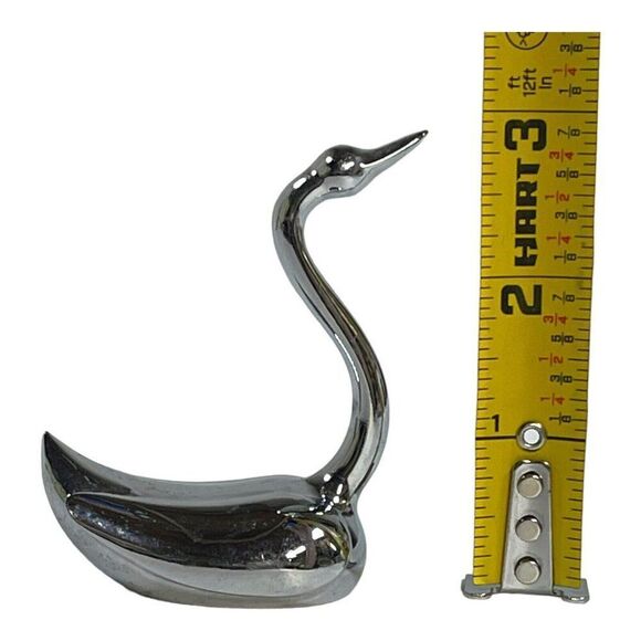 Vtg Ring Swan Holder Umbra Silver Tone Metal Design Jewelry Trinket Paperweight - Picture 6 of 6